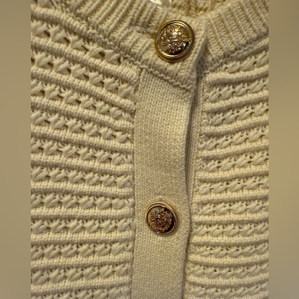 NWT Magaschoni Cream Sleeveless Knit Cardigan Vest, Size XL - Picture 4 of 8